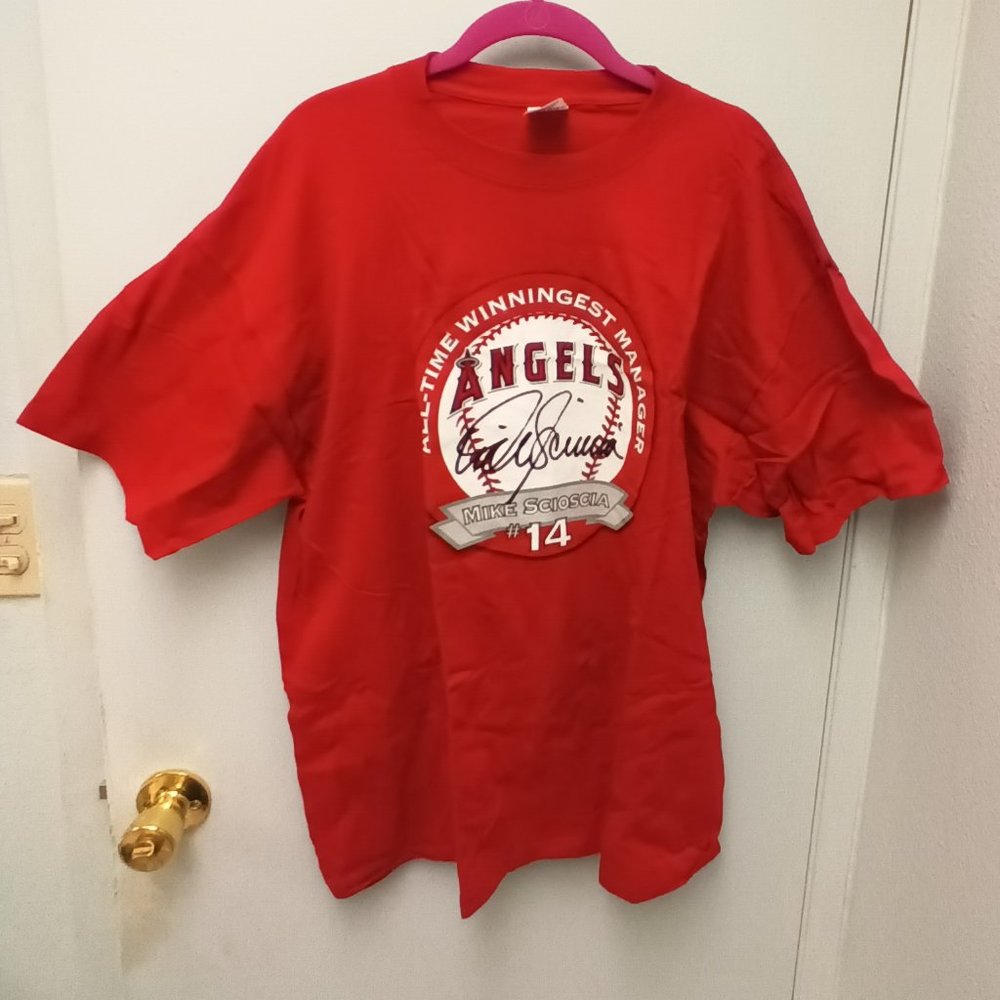 Mike Scioscia #14 All-Time Winningest Manager Los Angeles Angels T-Shirt XL